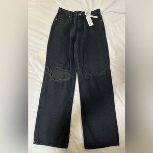 Dynamite High Rise Wide Leg Jeans | Black